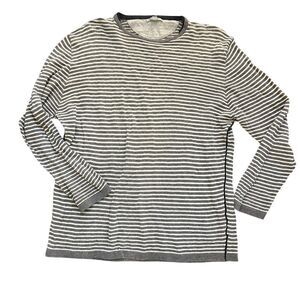 Crossley Mens Sweater‎ Sz XXL Grey Stripped Preppy Old Money Minimalist Nerdy